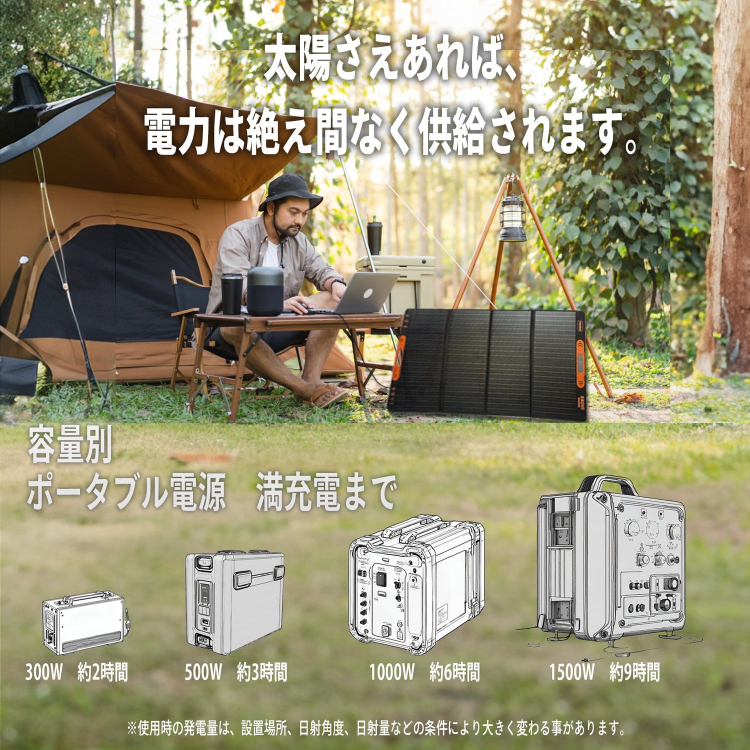 太陽光パネル｜ポータブル電源対応