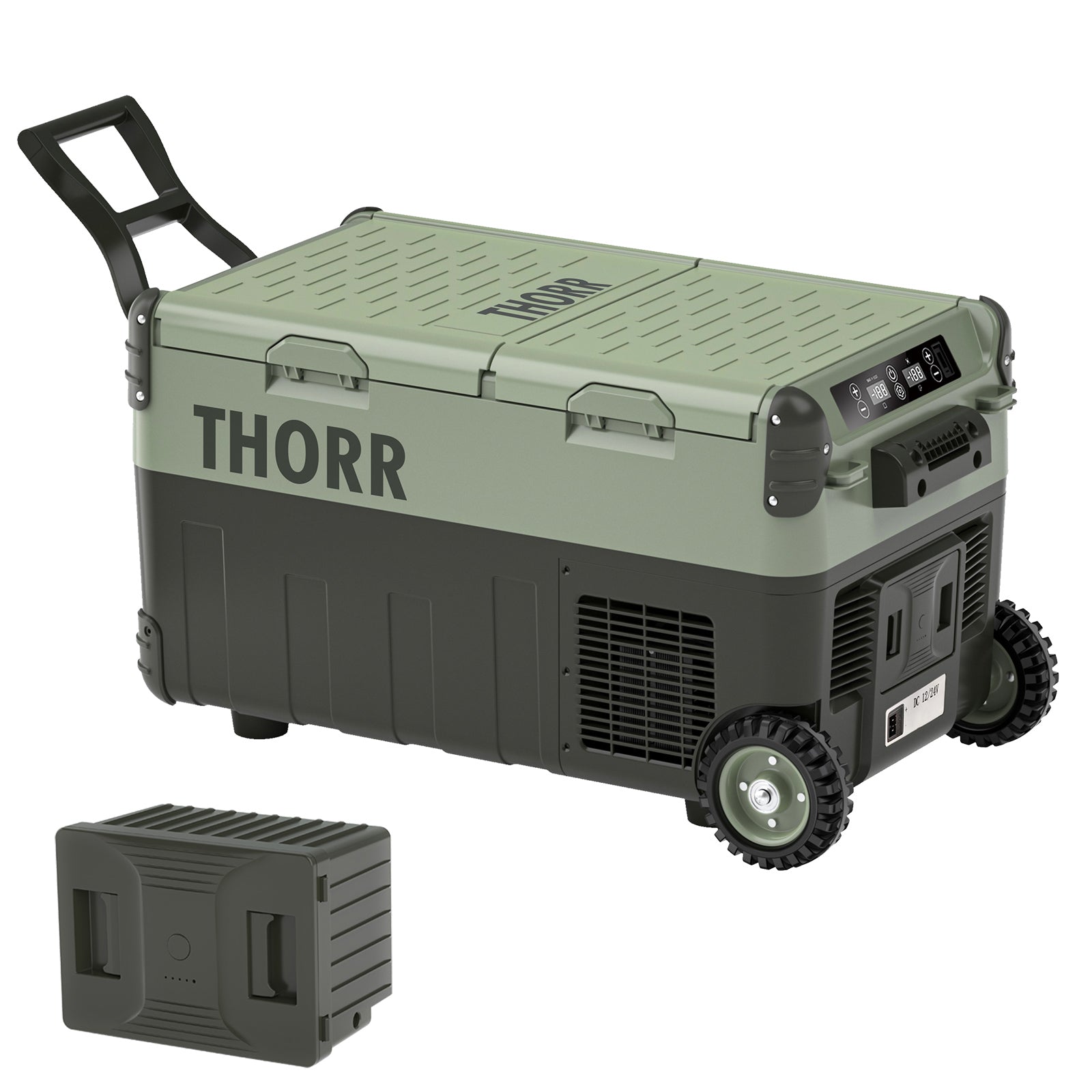 THORR ポータブル冷蔵庫　オリーブ＆ダークグレー 30L THORR ポータブル冷蔵庫｜アウトドア・車中泊に最適 – DoMake!ToolsStore
